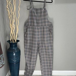 Plaid Baggy Overalls H&M